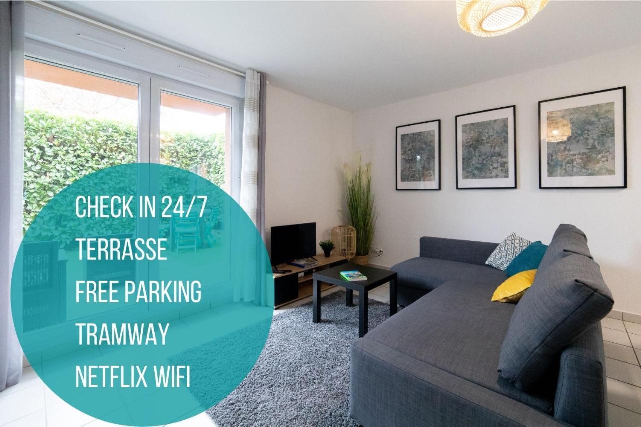 My Cozy Flat Blagnac - T2 - Free Parking - Terrasse - Jardin Apartment ภายนอก รูปภาพ
